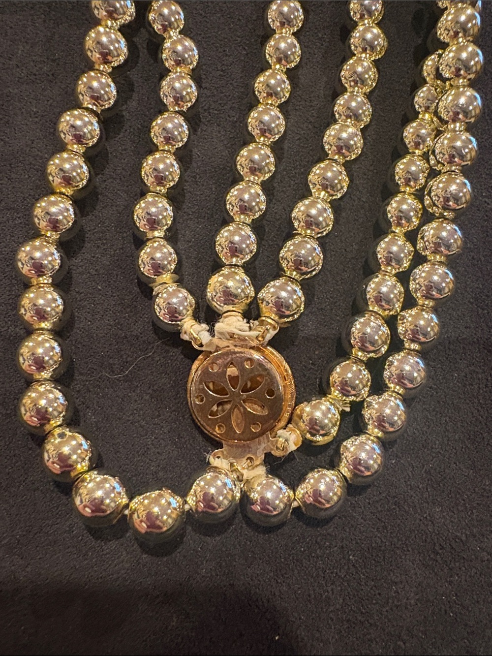 Gold-Tone and Amber Bead Statement Necklace - Picture 4 of 4